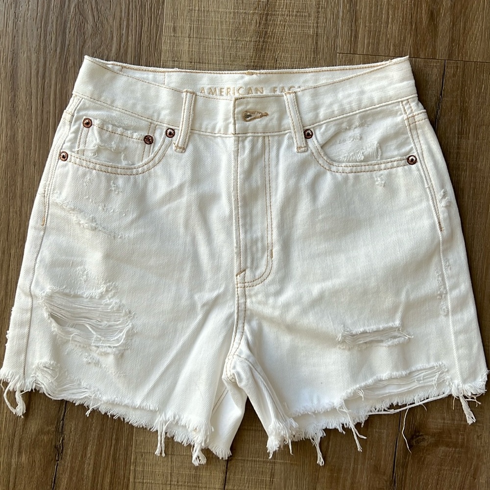 White Denim Boyfriend Shorts